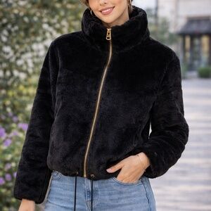 Lucky Brand Faux Fur Jacket – Black | Size M